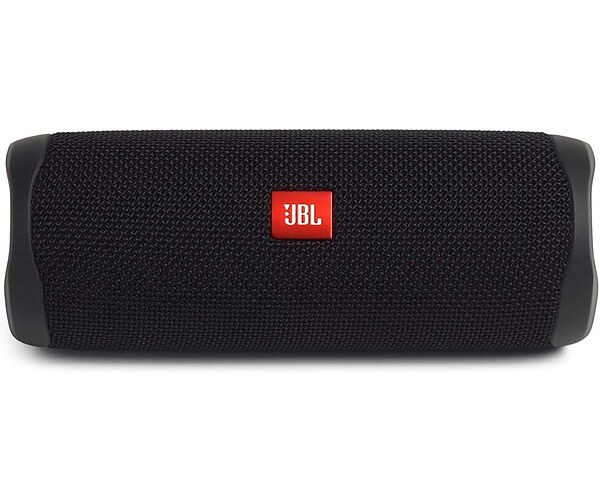JBL FLIP 5, Waterproof Portable Bluetooth Speaker, Black, Small | Sounds better than ever, Bring the party anywhere, Make a splash with IPX7 waterproof design, A rainbow of colours