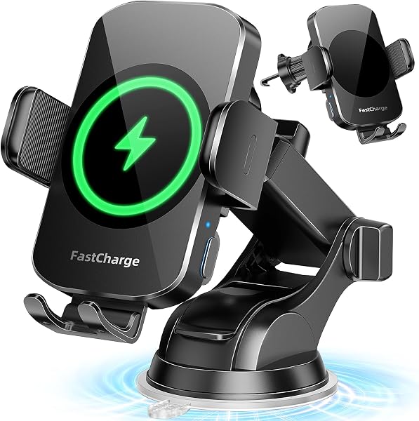 BothLin 3-in-1 Wireless Car Charger Mount, 15W Auto-Clamping