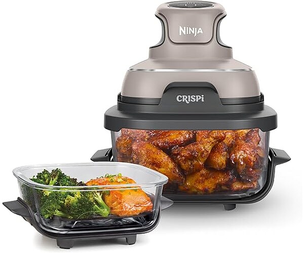 Ninja Crispi Glass Air Fryer, 4-in-1, Stone, FN101ST