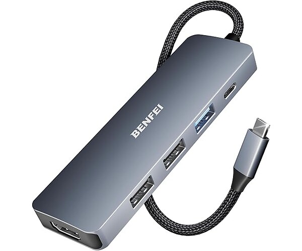 BENFEI USB C Hub 5-in-1 with 4K HDMI, 100W Power Delivery and 3 USB-A Ports