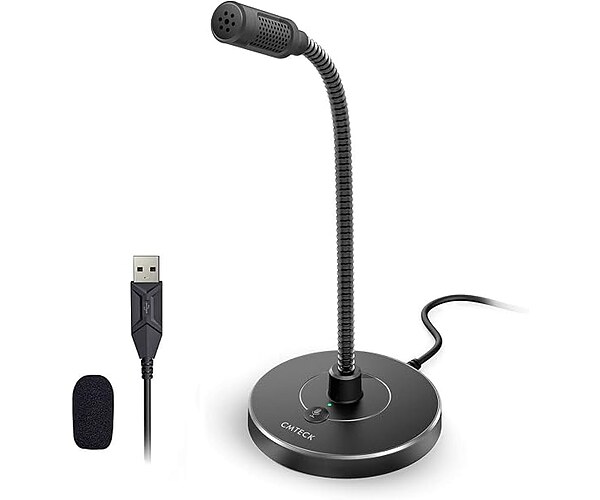 CMTECK USB Computer Microphone G009, Noise-Cancelling Recording Desktop Mic for PC and Laptop