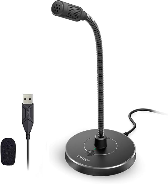 CMTECK USB Computer Microphone G009, Noise-Cancelling Recording Desktop Mic for PC and Laptop