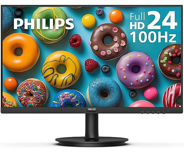 Philips 24 Inch Computer Monitor FHD 100Hz VA VESA Flicker-Free, 241V8LB | 1920×1080 LED Monitor, 4ms GtG, Adaptive Sync, HDMI 1.4, Tilt Adjust, Low Blue Light, 4yr Advance Replacement Warranty