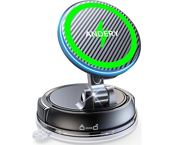 ANDERY MagSafe Car Mount Charger for iPhone, 15W Fast Wireless