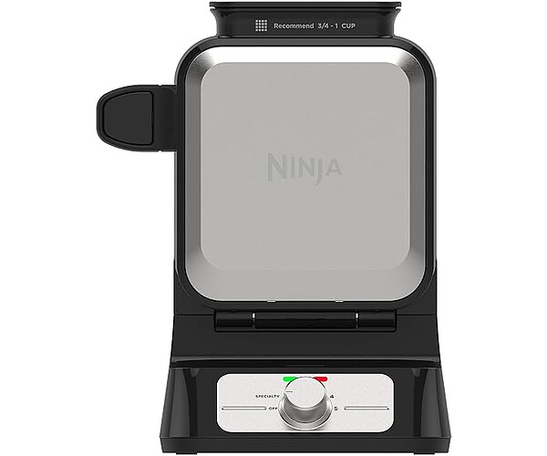 Ninja Belgian Waffle Maker Pro, 5 Shade Settings, Black/Silver