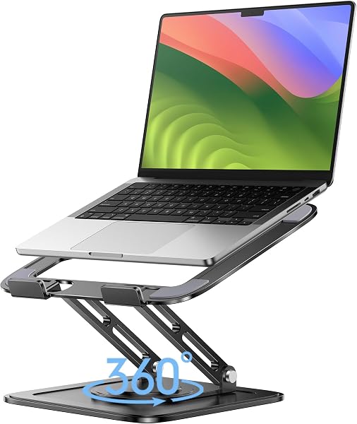 LOXP Adjustable Laptop Stand with 360 Rotating Base