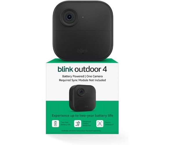 Blink Outdoor 4, Wireless Smart Security Camera, Two-Year Battery Life, Two-Way Talk