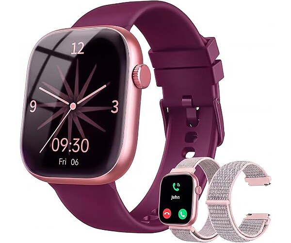 KIPTUMTEK Smart Watch for Women, Bluetooth Calls, 1.83 Inch HD Screen, 2 Bands