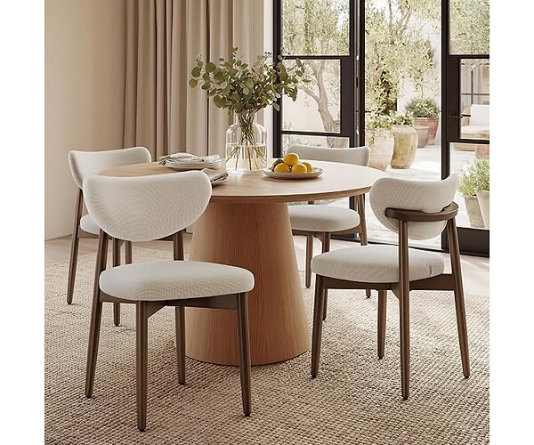 VASAGLE Wooden Dining Chairs Set of 4, Upholstered
