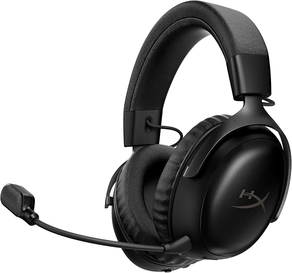 HyperX Cloud III S - Wireless Gaming Headset for Multi-Platform, 2.4GHz, Bluetooth, Battery Life up to 120 Hours 2.4GHz / 200 Hours Bluetooth, 53mm Angled Drivers, Detachable Mic - Black