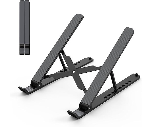 Tonmom Adjustable Laptop Stand for Desk, Laptop Riser, Black