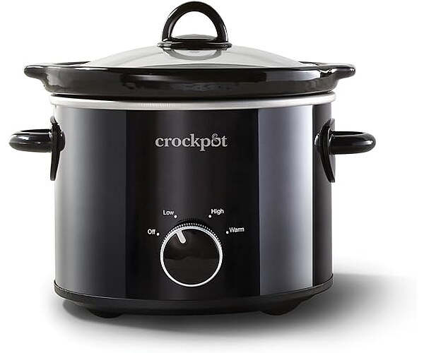 Crock-Pot 2-Quart Manual Slow Cooker, Feeds 2+, Removable Stoneware, Black