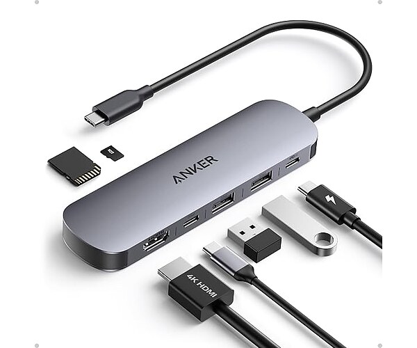 Anker USB C Hub, 7-in-1 Multi-Port USB Adapter with 4K 60Hz HDMI