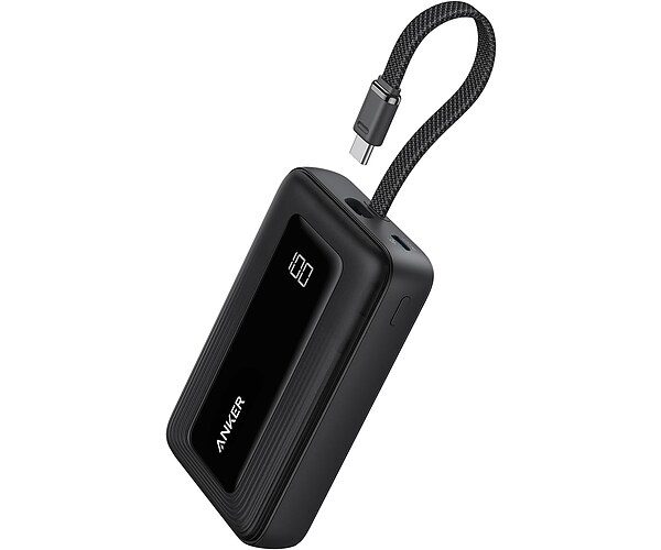 Anker Power Bank,10,000mAh 30W with USB-C Travel Essential Portable Charger | 30W Portable Charger with USB-C Input and Output for iPhone 17 / 16, Galaxy, and More (Black)