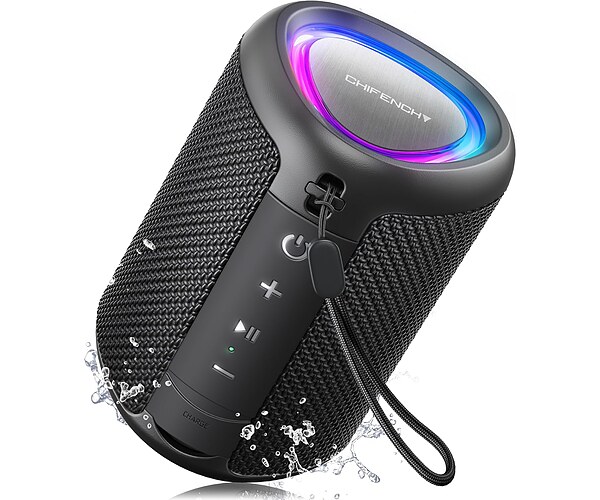 Portable Bluetooth Speaker Gift Ideas: Outdoor Travel Essentials Waterproof | Powerful HD Sound, Dynamic Lights, 15H Playtime, BT 5.3, TWS Pairing, IPX5 Beach|Camping|Pool Accessories, Halloween Music