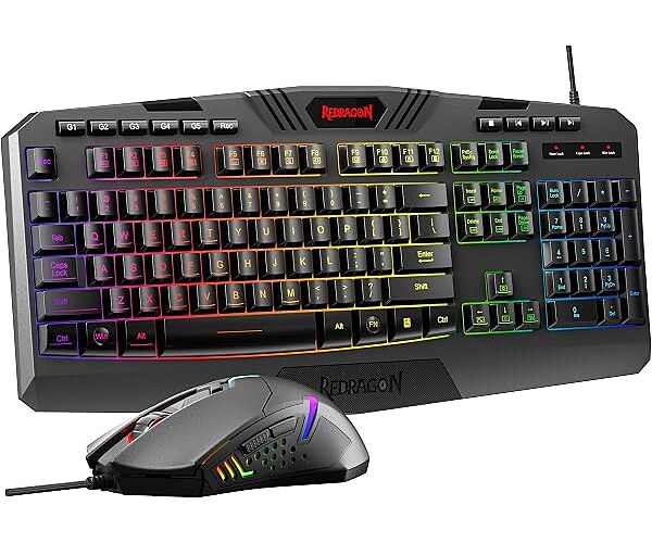 Redragon S101-3 PRO Gaming Keyboard and Mouse, RGB Backlit Programmable Keyboard Mouse with Software, Independent Macro Record Keys, Value Combo Set, New Update Version