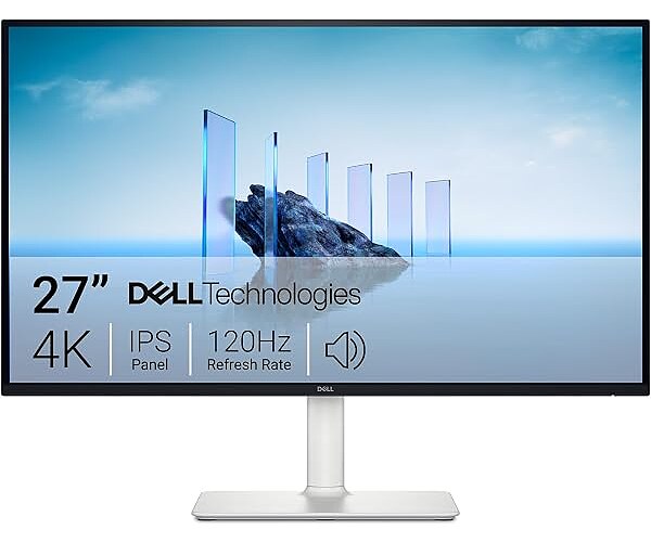 Dell 27 Monitor S2725QS, 4K UHD IPS, 120Hz, 5ms, FreeSync Premium | 350 cd/m2 Brightness, 1,500:1 Contrast, 99% sRGB, Anti-Glare, HDMI, DisplayPort, USB-C, Height Adjustable, Swivel, Pivot