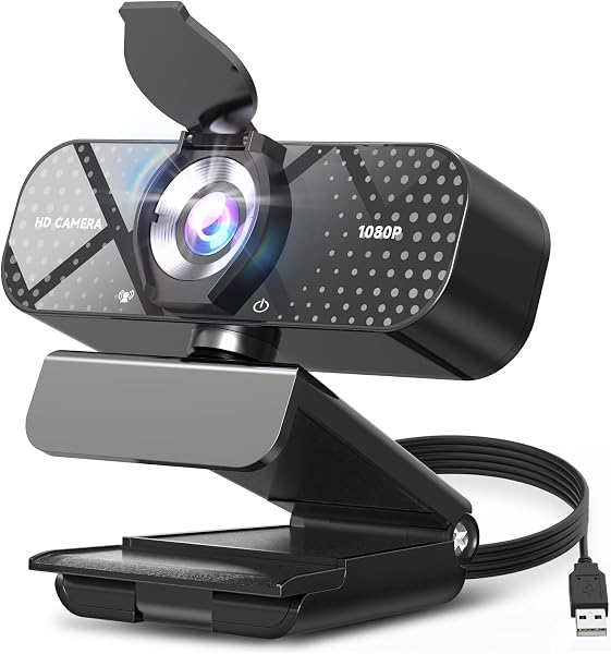 TRAUSI 1080P FHD Webcam with Noise-Canceling Mic
