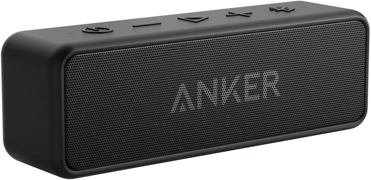Anker soundcore 2 Portable Bluetooth Speaker, 24-Hour Playtime, IPX7 | 12W Stereo Sound, Wireless Stereo Pairing, Bluetooth 6, Bassup, Wireless Speaker for Home, Shower, Outdoors, Travel, Camping